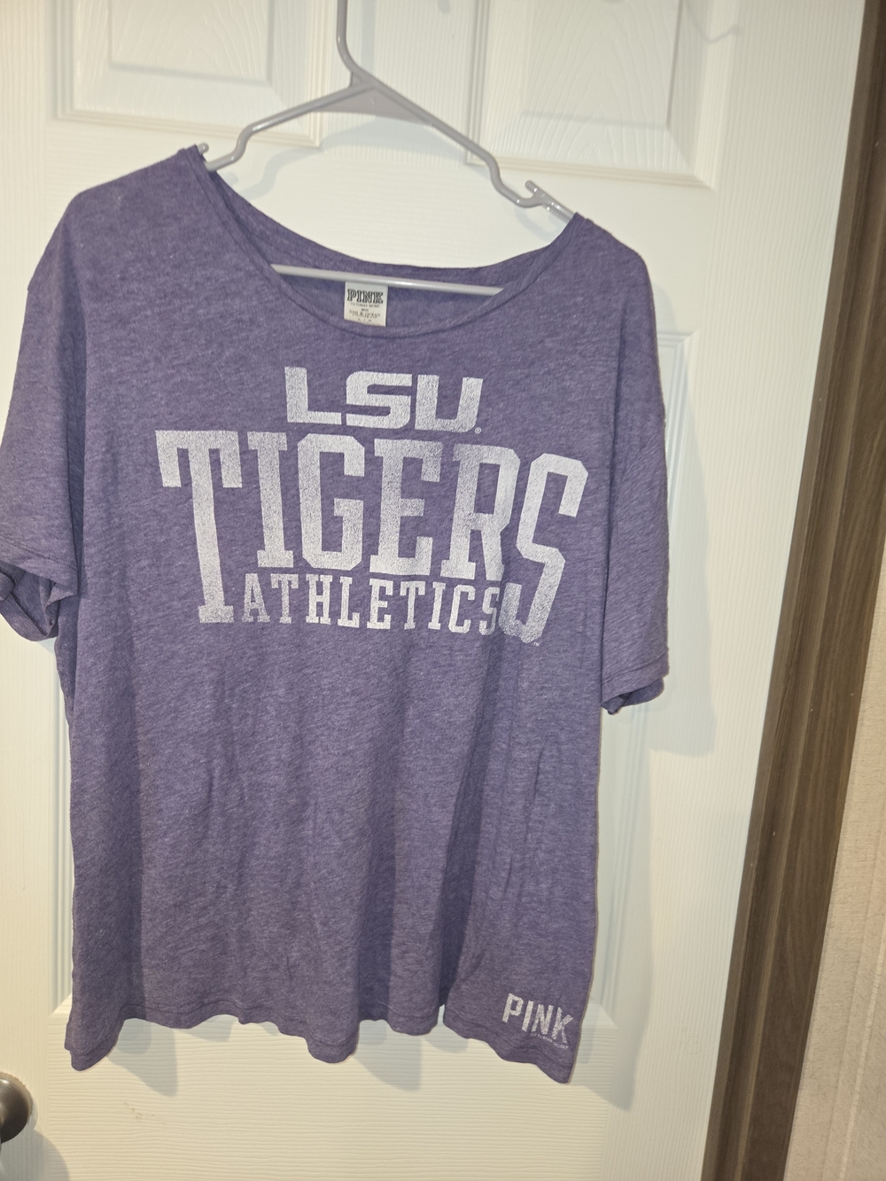 PINK Victoria's Secret Purple LSU Tigers Athletics Short Sleeve Tee Size Large